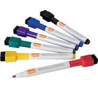 Nobo, Mini marqueurs effaçables à sec pour tableau blanc, pointe fine, coloris Assortis, pack de 6, 1903792