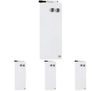 Nobo - Mini Tableau Blanc Magnétique, Effaçable à Sec, Sans Cadre, Fixations Murales, Porte-Marqueur Intégré, Maison/Bureau, 140 x 360 mm, Blanc, 1903764 (Lot de 4)