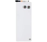 Nobo - Mini Tableau Blanc Magnétique, Effaçable à Sec, Sans Cadre, Fixations Murales, Porte-Marqueur Intégré, Maison/Bureau, 140 x 360 mm, Blanc, 1903764