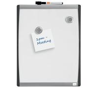 Nobo - Mini Tableau Blanc Magnétique Mural avec Cadre Incurvé, Marqueur Aimants et Kit de Fixation Murale Inclus, Maison/Bureau, 280 x 335 mm, Blanc, 1903779