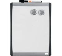 Nobo - Mini Tableau Blanc Magnétique Mural avec Cadre Incurvé, Marqueur Aimants et Kit de Fixation Murale Inclus, Maison/Bureau, 585 x 430 mm, Blanc, 1903783