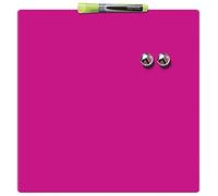 Nobo - Mini Tableau Magnétique Coloré Sans Cadre, Format Carré, Effaçable à Sec, Fixations Murales, Maison/Bureau, 360 x 360 mm, Rose, 1903803