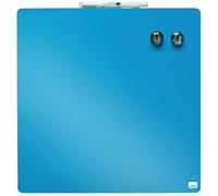 Nobo - Mini Tableau Magnétique Coloré Sans Cadre, Format Carré, Effaçable à Sec, Fixations Murales, Maison/Bureau, 360 x 360 mm, Bleu, 1903873