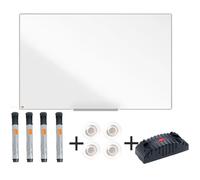 Nobo Pack Tableau blanc laqué Nano clean - L.120 x H.90 cm - 9 accessoires - Magnétique - Cadre Aluminium