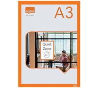 Nobo - Porte-Affiche A3 Mural, avec Cadre d’affichage Clipsable Anodisé, Remplacement des affiches facile et rapide, Autocollant, Cadre Orange, Lot de 2, 1915698