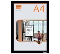 Nobo - Porte-Affiche A4 Mural, avec Cadre d’affichage Clipsable Anodisé, Remplacement des affiches facile et rapide, Autocollant, Cadre Noir, Lot de 2, 1915697