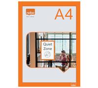 Nobo - Porte-Affiche A4 Mural, avec Cadre d’affichage Clipsable Anodisé, Remplacement des affiches facile et rapide, Autocollant, Cadre Orange, Lot de 2, 1915695