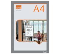 Nobo - Porte-Affiche A4 Mural, avec Cadre d’affichage Clipsable Anodisé, Remplacement des affiches facile et rapide, Autocollant, Cadre Argent, Lot de 2, 1915696