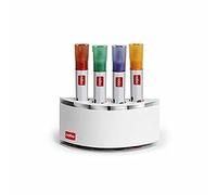 Nobo Porte-Marqueurs Magnétiques, Rangement pour 4 Marqueurs Effaçables à Sec, Blanc, 8018500
