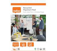 NOBO - Recharges de Papier Recyclé pour Paperboard 58 x 81 cm, Double-face Papier Uni/Papier Quadrillé, 50 Feuilles, 70 g/m², 1 Rouleau de Papier