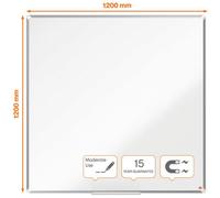 Nobo Tableau blanc acier laqué Premium Plus L. 120 x H. 1200 cm - Effaçable à sec - Surface magnétique - Certifié Ecolabel