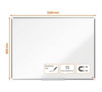 Nobo Tableau blanc acier laqué Premium Plus L. 120 x H. 90 cm - Effaçable à sec - Surface magnétique - Certifié Ecolabel