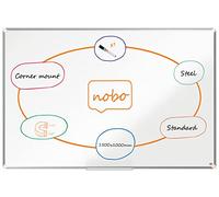 Nobo Tableau Blanc Acier Magnétique, 1500 x 1000mm, Cadre Aluminium, Montage Mural par les Coins, Marqueur Inclus, Premium Plus, Blanc, 1915158