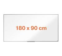 Nobo Tableau Blanc Acier Magnétique, 1800 x 900mm, Cadre Aluminium, Montage Mural par les Coins, Porte-Marqueur Inclus, Essence, Blanc, 1915450