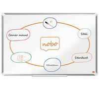 Nobo Tableau Blanc Acier Magnétique, 900 x 600mm, Cadre Aluminium, Montage Mural par les Coins, Marqueur Inclus, Premium Plus, Blanc, 1915155