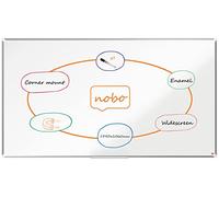 Nobo Tableau Blanc Magnétique à Écran Large Émaillé, 1880x1060mm, Cadre Aluminium, Montage Mural par les Coins, Porte-Marqueur Inclus, Premium Plus, Blanc, 1915369