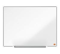 Nobo Tableau Blanc Magnétique Acier Nano Clean avec Porte-Marqueurs, 900 x 600 mm, Bords Fins, Système de Fixation InvisaMount, Impression Pro, Blanc, 1915402