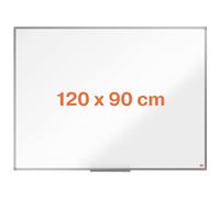 Nobo Tableau Blanc Magnétique Émaillé, 1200 x 900mm, Cadre Aluminium, Montage Mural par les Coins, Porte-Marqueur Inclus, Essence, Blanc, 1915453