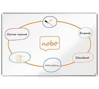 Nobo Tableau Blanc Magnétique Émaillé, 1500 x 1000mm, Cadre Aluminium, Montage Mural par les Coins, Marqueur Inclus, Premium Plus, Blanc, 1915146