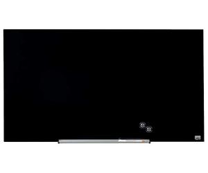 Nobo Tableau Blanc Magnétique Verre avec Porte-Marqueurs Amovible, 1000 x 560 mm, Système de Fixation InvisaMount, Impression Pro, Noir, 1905180