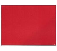 Nobo Tableau d'Affichage Feutre, 1200 x 900mm, Cadre Aluminium, Montage Mural par les Coins, Essence, Rouge, 1904067