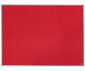 Nobo Tableau d'Affichage Feutre, 1200 x 900mm, Cadre Aluminium, Montage Mural par les Coins, Essence, Rouge, 1904067