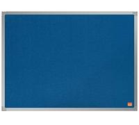 Nobo Tableau d'Affichage Feutre, 600 x 450mm, Cadre Aluminium, Montage Mural par les Coins, Essence, Bleu, 1915201