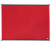Nobo Tableau d'Affichage Feutre, 600 x 450mm, Cadre Aluminium, Montage Mural par les Coins, Essence, Rouge, 1915202