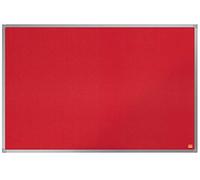 Nobo Tableau d'Affichage Feutre, 900 x 600mm, Cadre Aluminium, Montage Mural par les Coins, Essence, Rouge, 1904066
