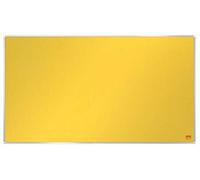 Nobo Tableau d'Affichage Feutre Widescreen, 710 x 400 mm, Bords Fins, Système de Fixation InvisaMount, Impression Pro, Jaune, 1915429