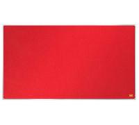 Nobo Tableau d'Affichage Feutre Widescreen, 710 x 400 mm, Bords Fins, Système de Fixation InvisaMount, Impression Pro, Rouge, 1915419