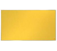 Nobo Tableau d'Affichage Feutre Widescreen, 890 x 500 mm, Bords Fins, Système de Fixation InvisaMount, Impression Pro, Jaune, 1915430