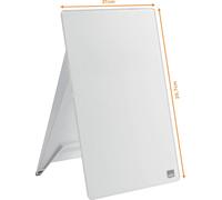 nobo Tableau de notes en verre Diamond Glass Desktop (l x H) 216 mm x 297 mm blanc brillant avec support de table, marqueur pour
