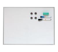 Nobo, Tableau magnétique effaçable à sec, cadre en aluminium, 585 x 430 mm, fourni avec 3 marqueurs et 4 aimants