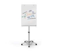 Nobo Moving Glass Conference Whiteboard With Easel Argenté