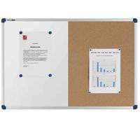 NOBO - Tableau mixte, blanc/liège, dimensions: (L)900 x (H)600 mm,tableau mural blanc / tableau liège, fond blanc: tôle d'acier lacquée, inscriptible, magnétique,