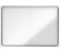 Nobo, Vitrine Affichage Intérieur 18xA4, Magnétique, Porte coulissante | Vitrine d'affichage intérieur 18xA4, fond magnétique, porte coulissante en verre, certifié NF Collectivité, cadre aluminium.