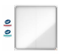 Nobo Vitrine d'affichage intérieur Premium Plus 12 feuilles A4 - Portes coulissantes - Fond magnétique