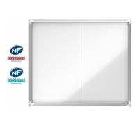 Nobo Vitrine d'intérieur Premium Plus – 15 x A4, certifiée NF, fond magnétique, porte coulissante