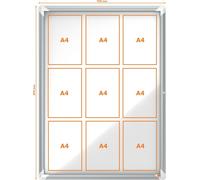 nobo Vitrine d'affichage métal paroi arrière extérieur 9 x DIN A4 résistant aux intempéries