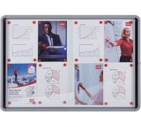 nobo Vitrine d'affichage porte coulissante métal paroi arrière 8 x DIN A4