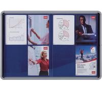 Nobo, Vitrine d'intérieur, Certifiée NF Collectivité et Education, Fond Feutre, Bleu, 8xA4 922x665mm, Porte coulissante,Gamme Premium Plus, 1902565
