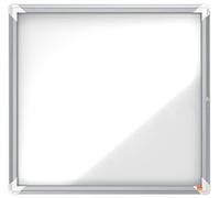 Nobo, Vitrine d'extérieur, Certifiée NF Collectivité et Education, Fond magnétique, 6xA4, 709x668 mm, Porte battante, Gamme Premium Plus, 1902578