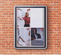 Nobo Vitrine D'extérieur Fond Magnétique, 6xa4, Porte Battante, Blanc