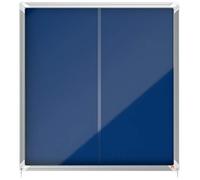 Nobo, Vitrine d'intérieur, Certifiée NF Collectivité et Education, Fond Feutre, Bleu, 12xA4, 922x967mm, Porte coulissante, Gamme Premium Plus, 1902566
