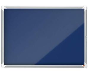 Nobo, Vitrine d'intérieur, Certifiée NF Collectivité et Education, Fond Feutre, Bleu, 8xA4, 923x667mm, Porte battante, Gamme Premium Plus, 1915327
