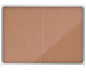 Nobo, Vitrine d'intérieur, Certifiée NF Collectivité et Education, Fond liège, 18xA4, 1352x967mm, Porte coulissante, Gamme Premium Plus, 1902575