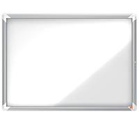Nobo Vitrine D'intérieur Fond Magnétique, 8xa4, Porte Battante, Blanc
