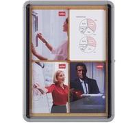 ACCO NOBO Vitrine d'intérieur Premium Plus – Fond liège – 6 x A4 – Porte battante
