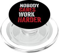 Nobody Cares Work Harder Vêtements de Motivation pour entraînement de Gym PopSockets PopGrip pour MagSafe